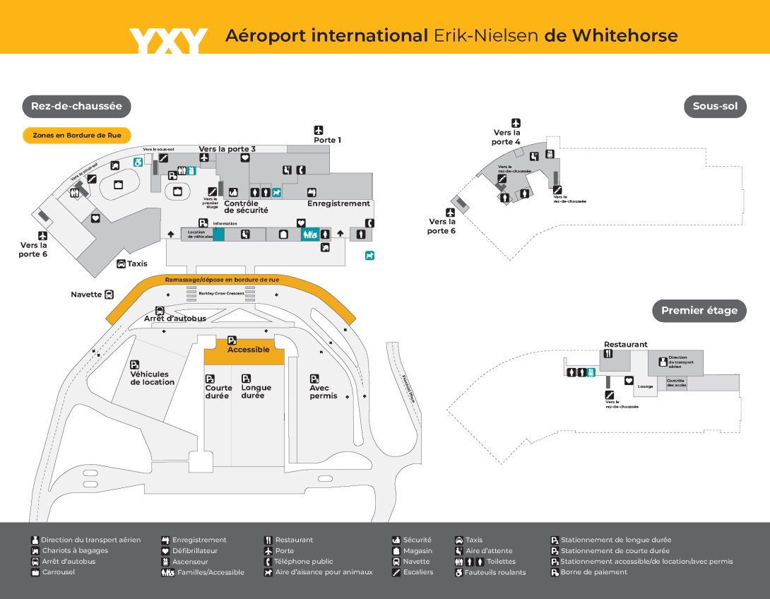 Carte de l'éroport international Erik-Nielsen de Whitehorse